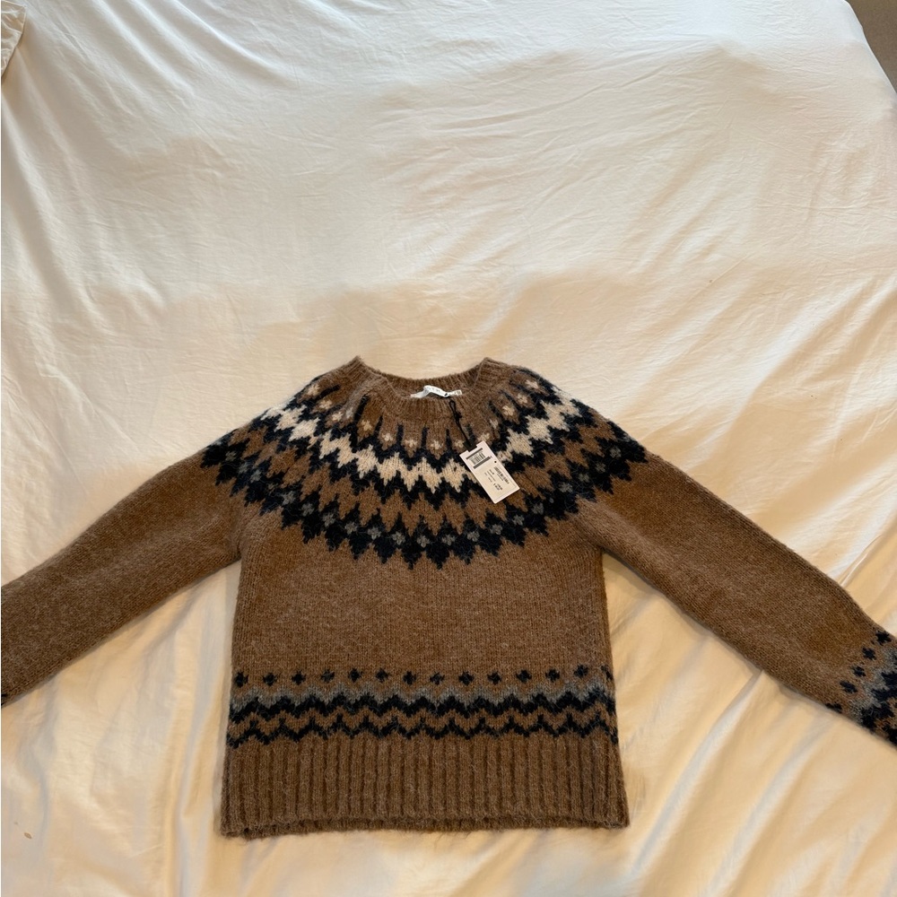 Astr Textured Brown Knit Sweater